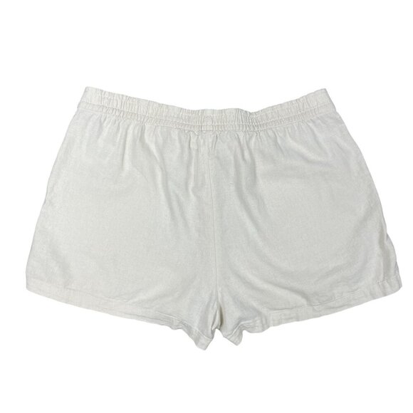 J Crew Linen Blend Drawstring Shorts Womens Medium 3" Inseam Pockets - Picture 2 of 8
